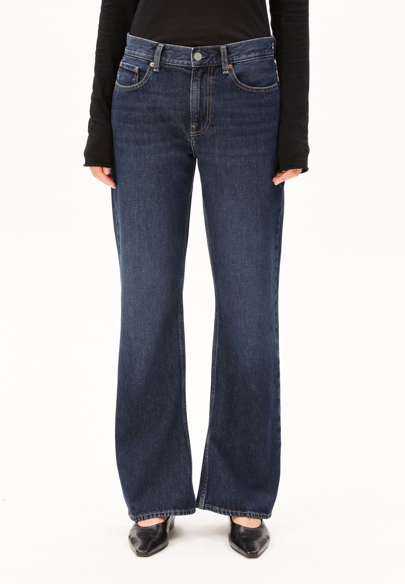 AAKY MID WAIST BOOTCUT JEAN | deep indigo by ARMEDANGELS, 100% Cotton