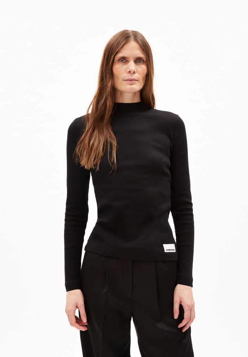 FATIMAARA LONGSLEEVE | black by ARMEDANGELS, 97% Cotton, 3% Elastane