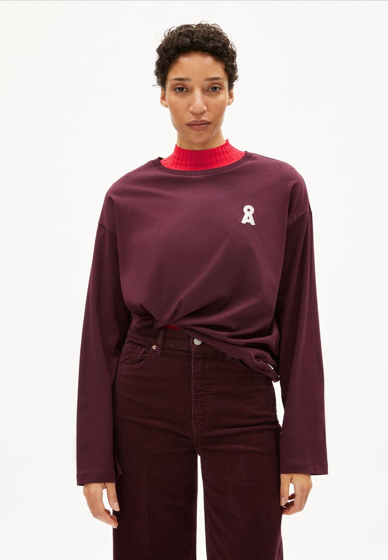 ICONIC Å FIETAA LONGSLEEVE | dark cranberry by ARMEDANGELS, 100% Cotton