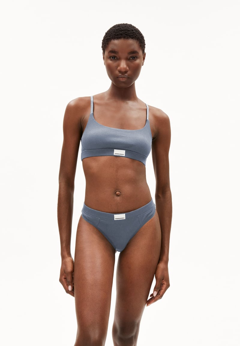 TOVAA RIB BRALETTE | blue stone by ARMEDANGELS, 96% Cotton, 4% Elastane