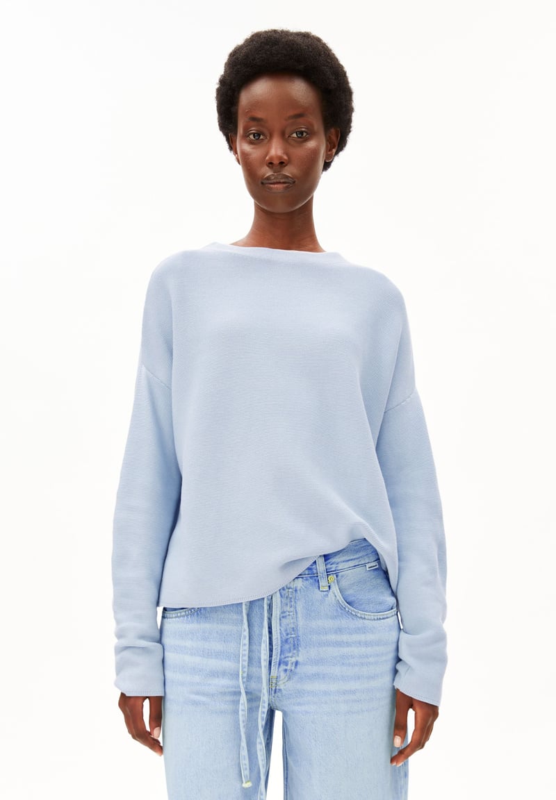 MERINAA LINKS LINKS KNITTED SWEATER | mistblue by ARMEDANGELS, 100% Cotton