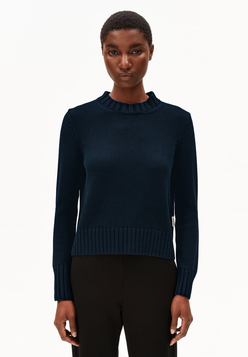 AMALIAAS GMT DYE KNIT SWEATER | night sky by ARMEDANGELS, 100% Cotton
