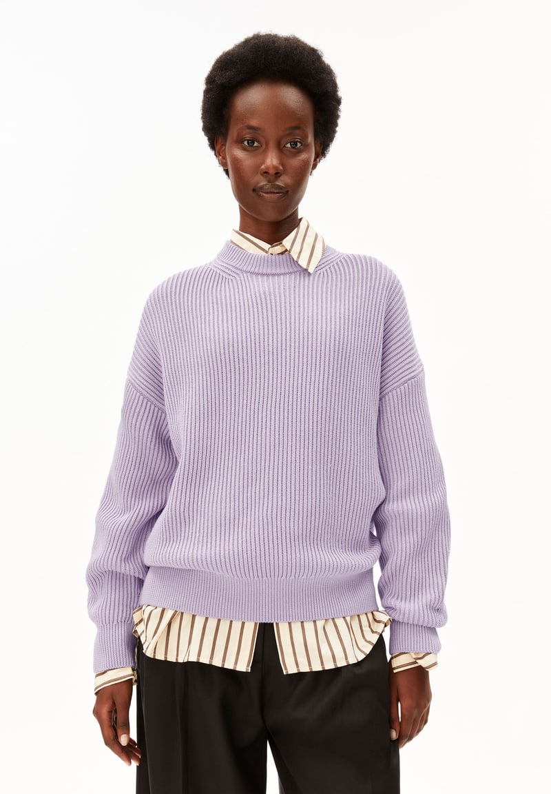 VANISÉ RIB-KNIT SWEATER | moonlit lilac-dark moonlit lilac by ARMEDANGELS, 100% Cotton