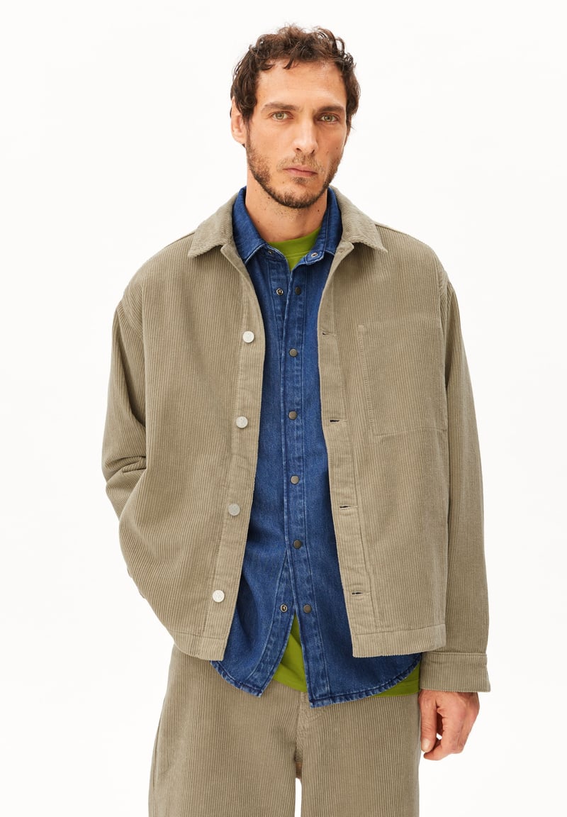 RELAXED CORD JACKET | light sage by ARMEDANGELS, 100% Cotton