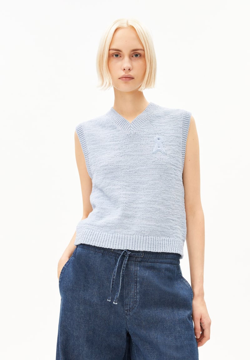 ICONIC Å COTTON KNIT SLIPOVER | mistblue by ARMEDANGELS, 100% Cotton