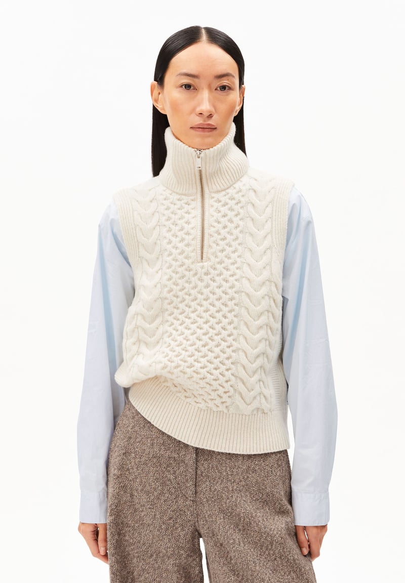 OLAIAAS CABLE| oatmilk by ARMEDANGELS, 100% Wool