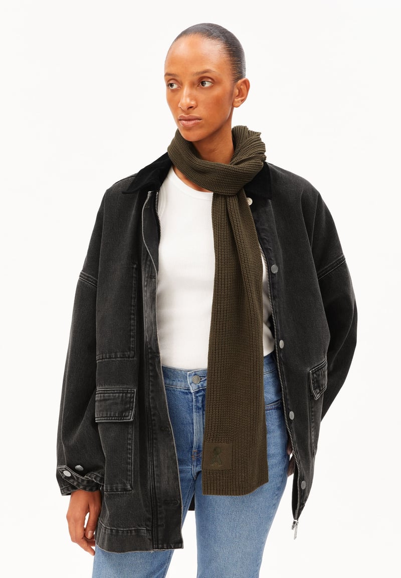 ICONIC Å CLAASAS COTTON SCARF | dark earth by ARMEDANGELS, 100% Cotton