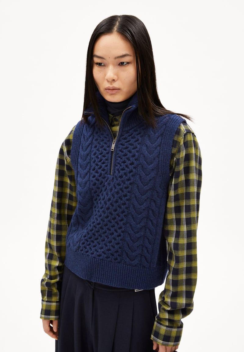 OLAIAAS CABLE| deep sea blue by ARMEDANGELS, 100% Wool