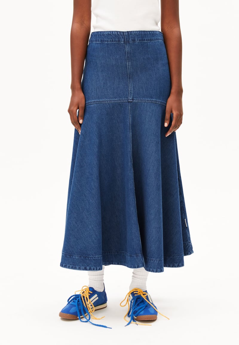 DENIM MIDI SKIRT | bright blue by ARMEDANGELS, 62% Cotton, 38% Lyocell