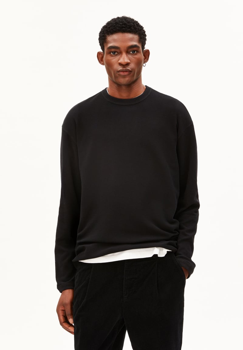 MAARKOS WAFFLE LONG SLEEVE SHIRT | black by ARMEDANGELS, 100% Cotton