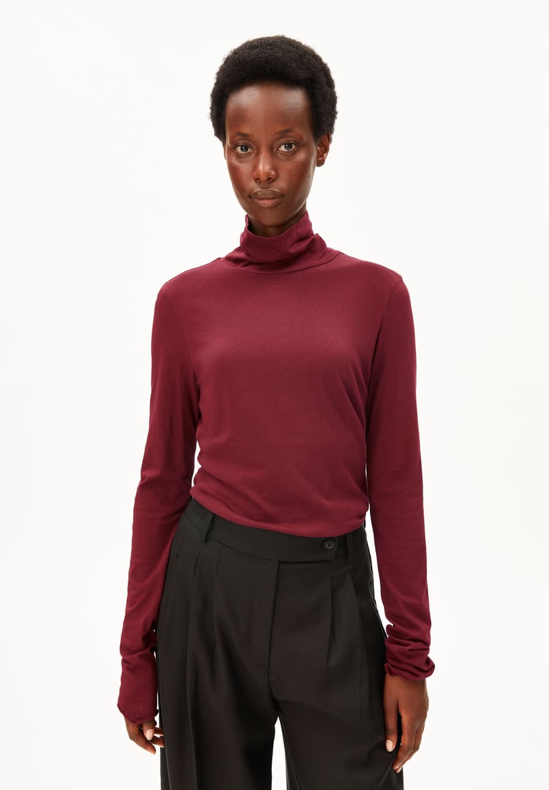 GRAZILIANAA SOFT LONGSLEEVE| velvet red by ARMEDANGELS, 100% Cotton
