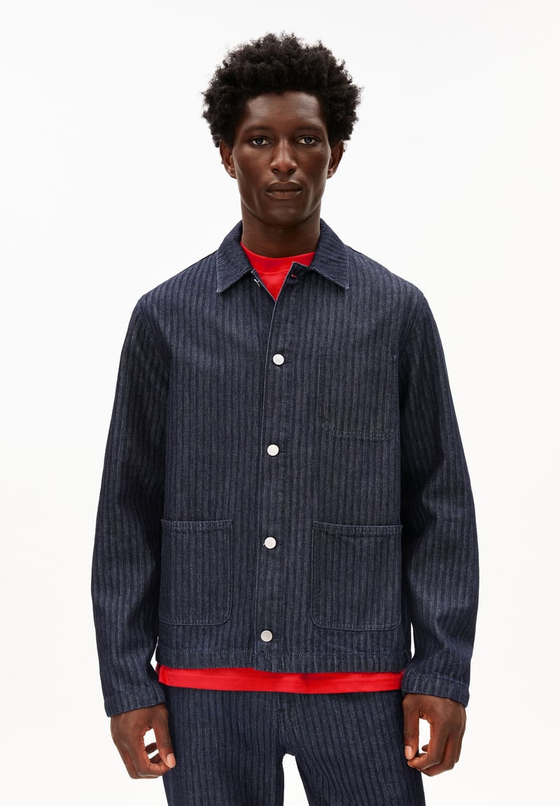 HERRINGBONE DENIM WORK JACKET | rinse by ARMEDANGELS, 100% Cotton