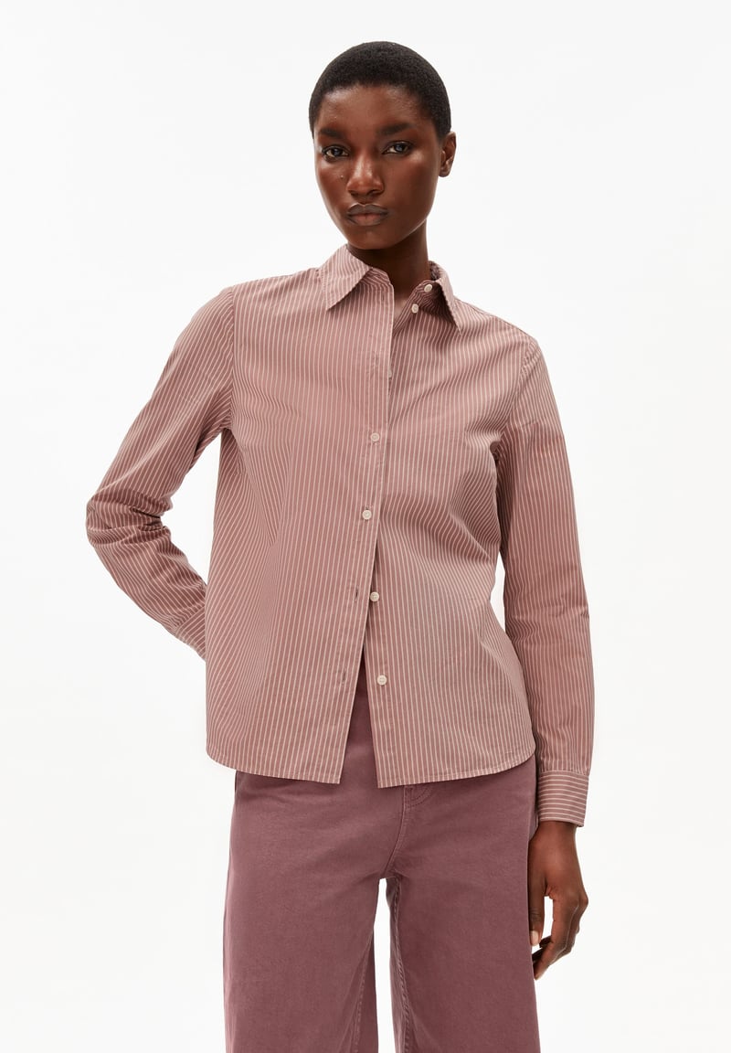 LOUILAA STRIPED| light berry-ice grape by ARMEDANGELS, 100% Cotton