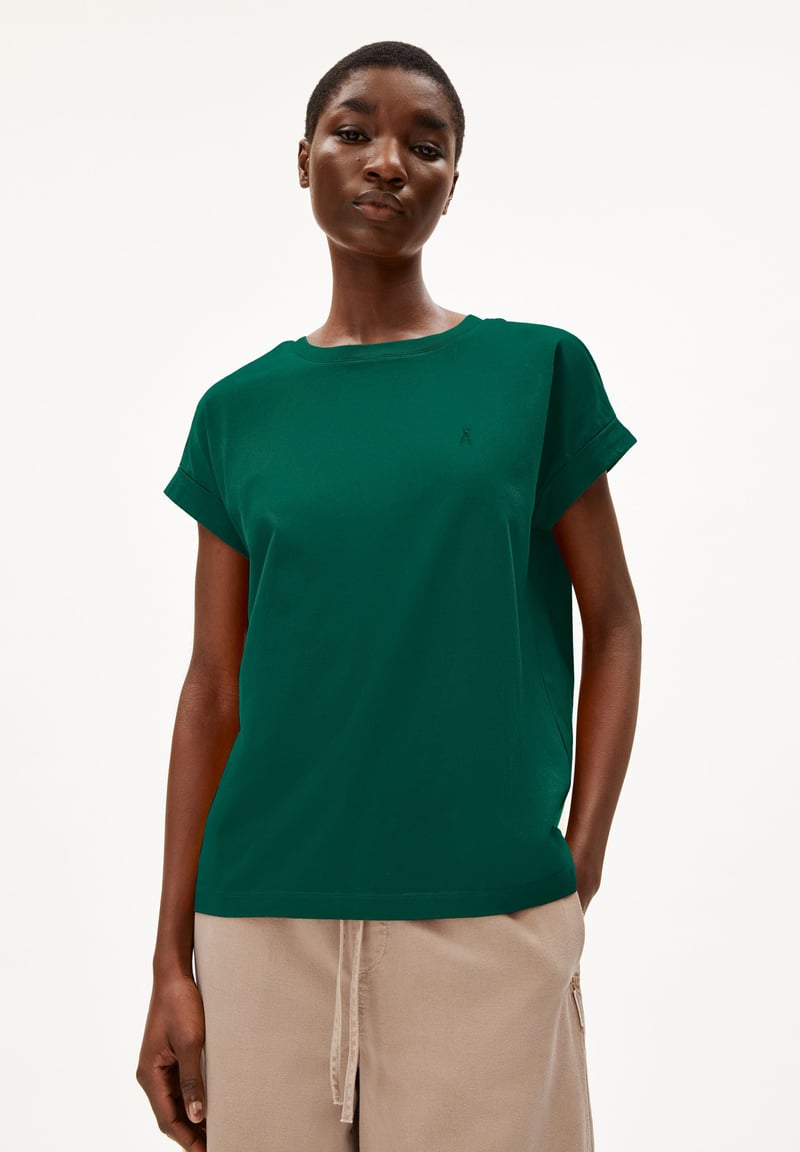 IDAARA T-SHIRT | emerald green by ARMEDANGELS, 100% Cotton