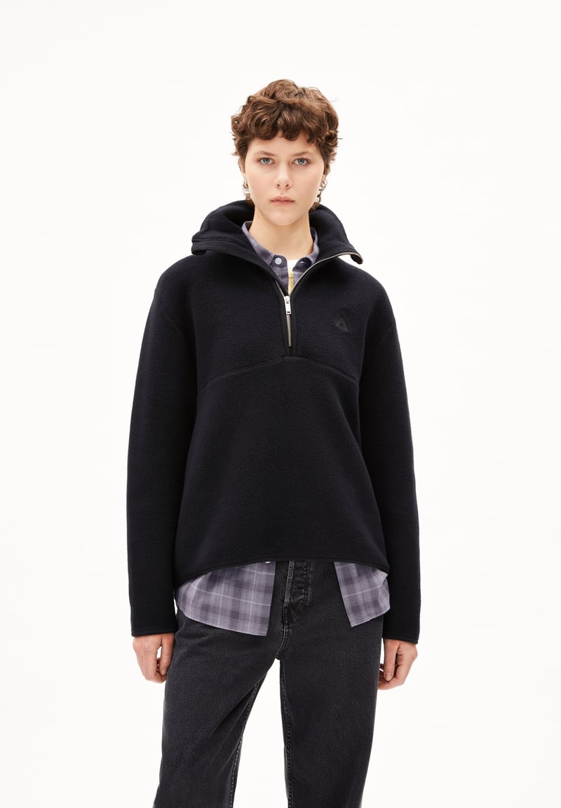 HAARLEENAA COTTON FLEECE SWEAT | black by ARMEDANGELS, 100% Cotton