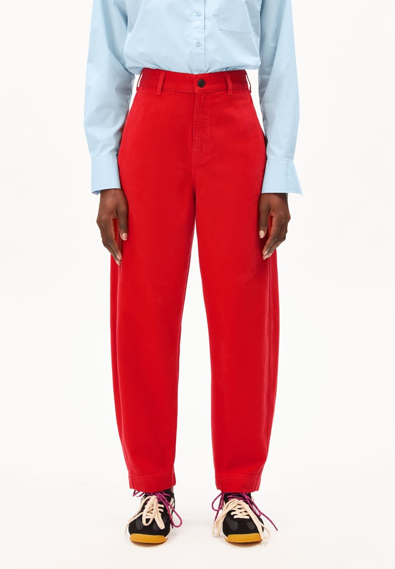 WORKWEAR CANVAS BARREL PANT | mars red by ARMEDANGELS, 100% Cotton