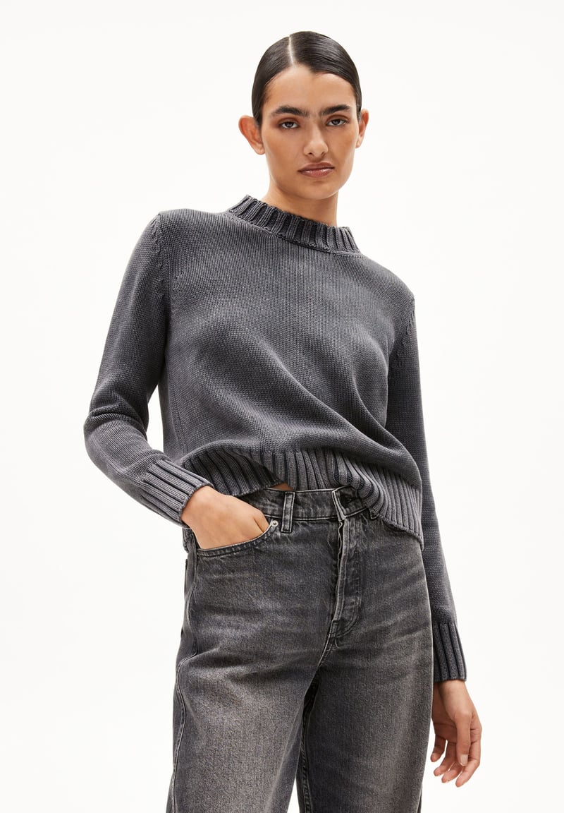 AMALIAAS GMT DYE KNIT SWEATER | black by ARMEDANGELS, 100% Cotton