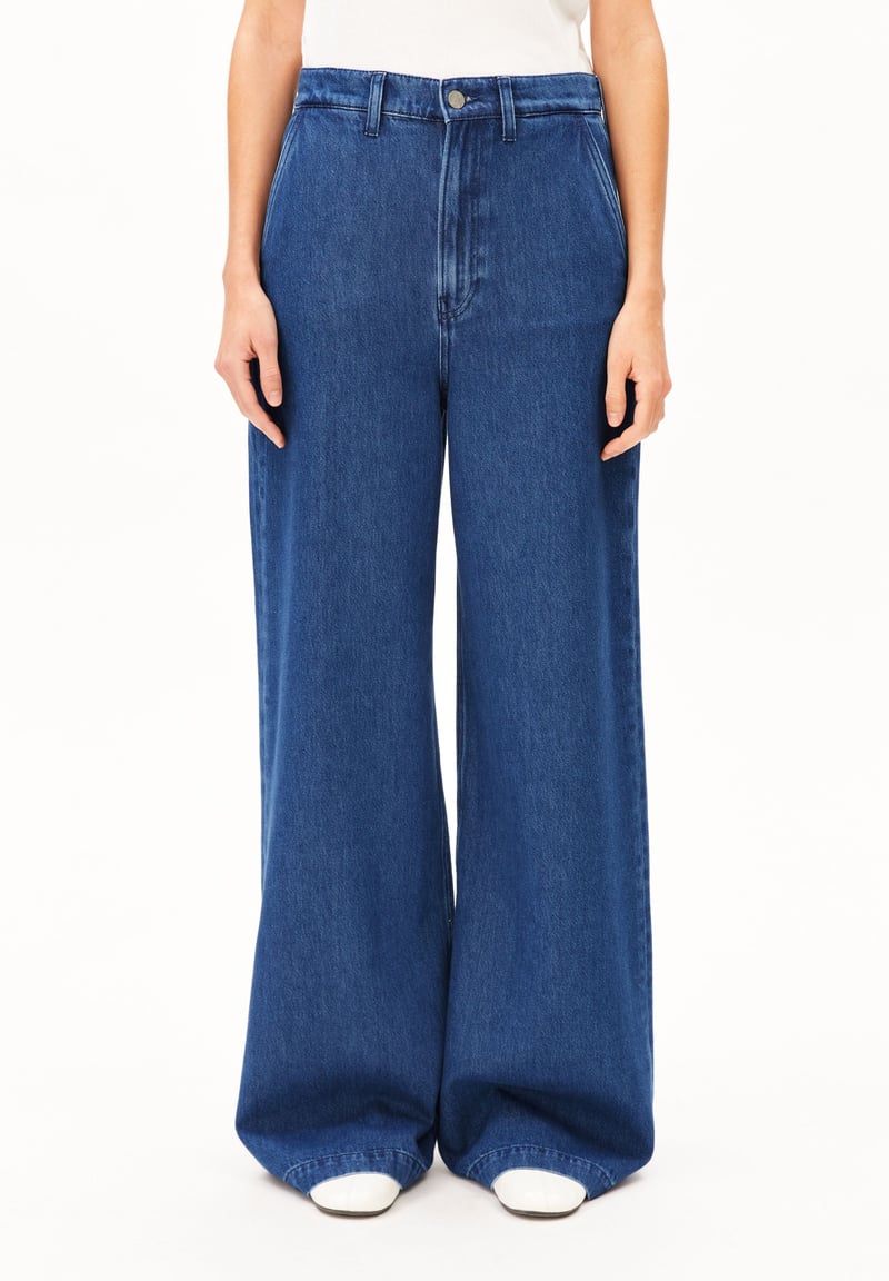 WIDE LEG DENIM PANTS | bright blue by ARMEDANGELS, 62% Cotton, 38% Lyocell