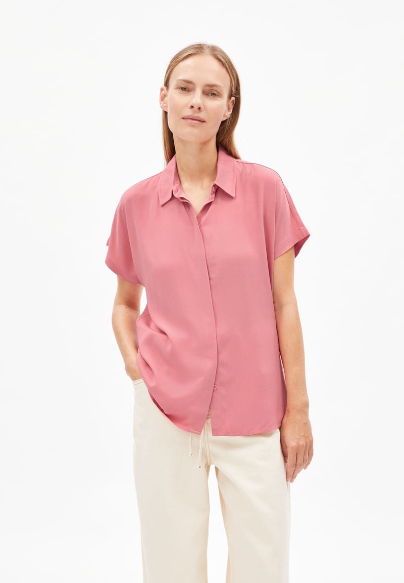 LARISAANA BLOUSE| dark peony by ARMEDANGELS, 100% Viscose