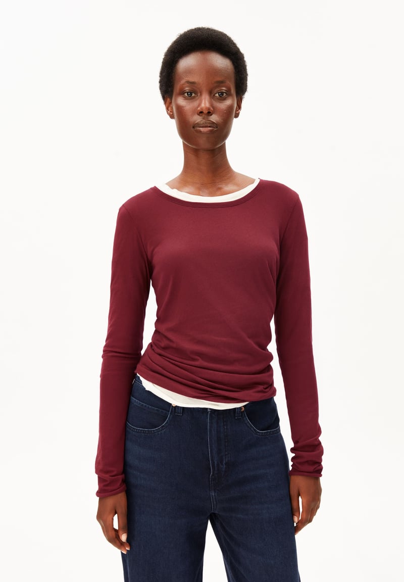 EINIAARA SOFT LONGSLEEVE | velvet red by ARMEDANGELS, 100% Cotton