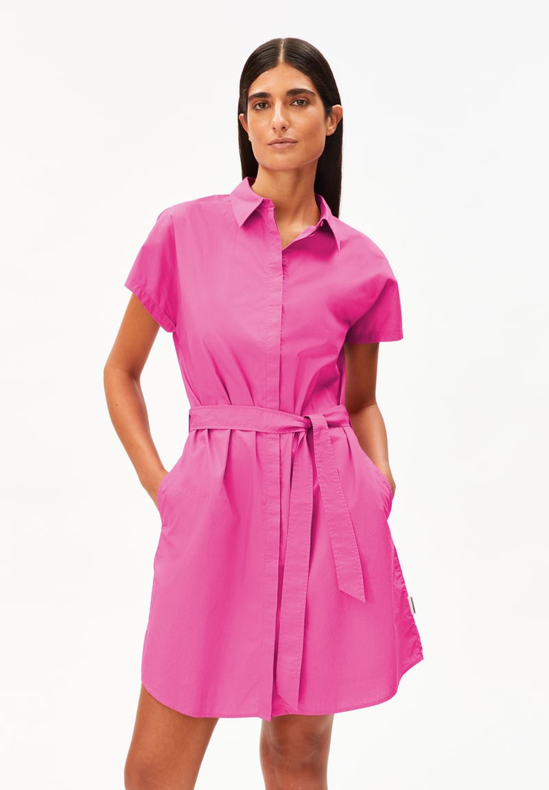 POPLIN MINI LARISAANA DRESS | very berry by ARMEDANGELS, 100% Cotton
