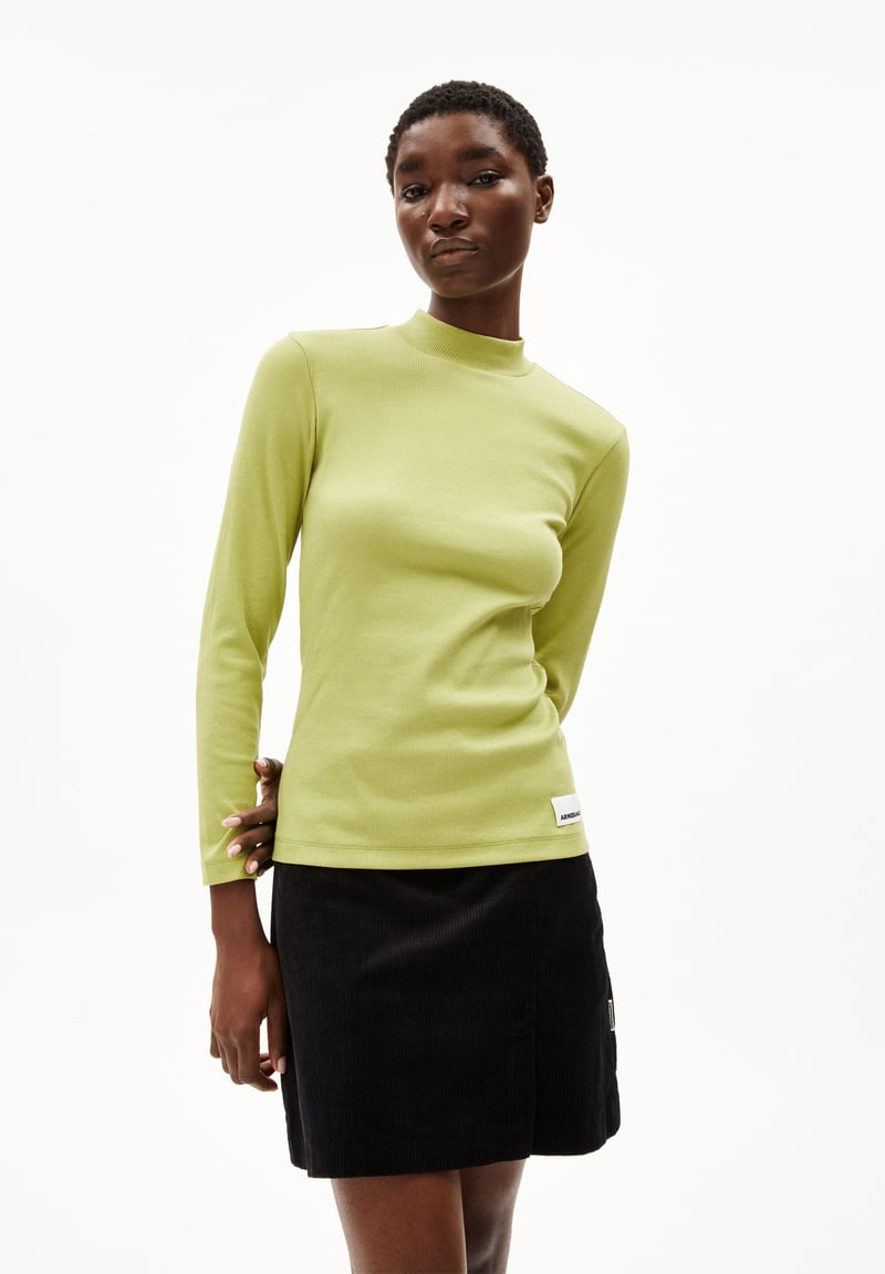FATIMAARA LONGSLEEVE | new moss by ARMEDANGELS, 97% Cotton, 3% Elastane