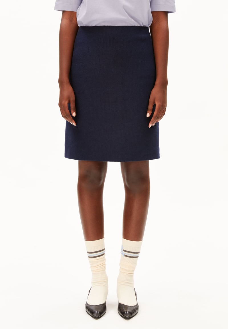 COMPACT KNIT SKIRT | tinted navy by ARMEDANGELS, 100% Cotton