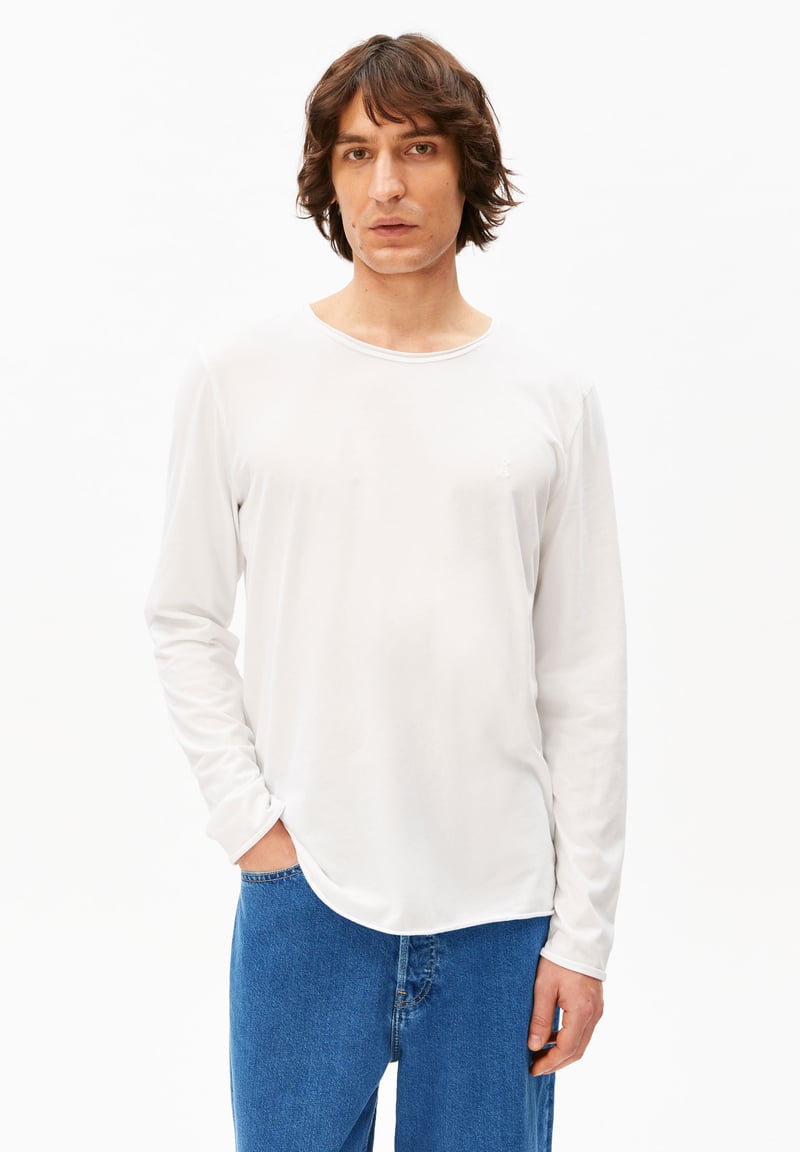 JAAMES LONGSLEEVE BRUSHED | white by ARMEDANGELS, 100% Cotton