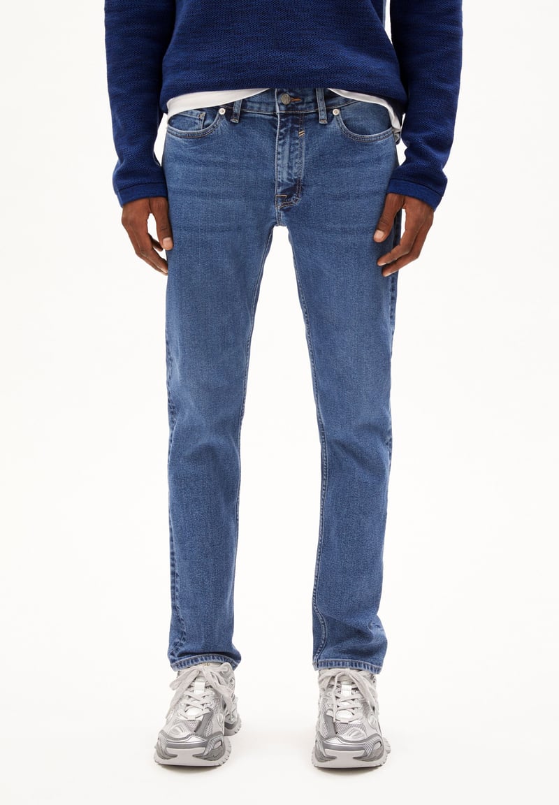IAAN SLIM JEAN | mountain lake by ARMEDANGELS, 79% Cotton, 17% Lyocell, 3% Other, 1% Elastane
