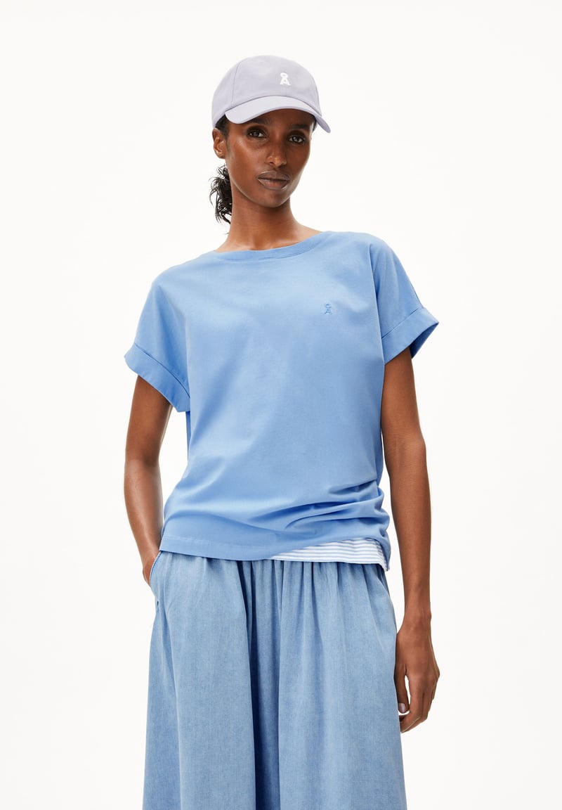 IDAARA T-SHIRT | silky blue by ARMEDANGELS, 100% Cotton