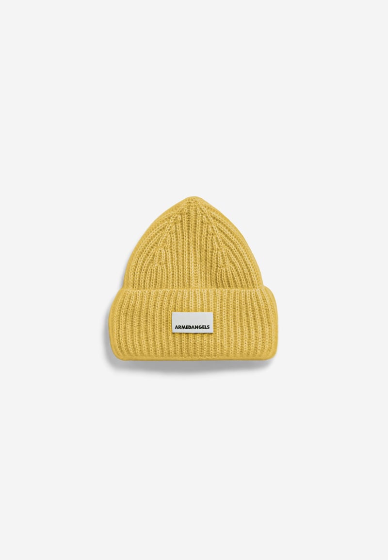 MOHAIR-MIX KNITTED BEANIE | mosslace by ARMEDANGELS, 44% Mohair, 44% Lyocell, 12% Wool