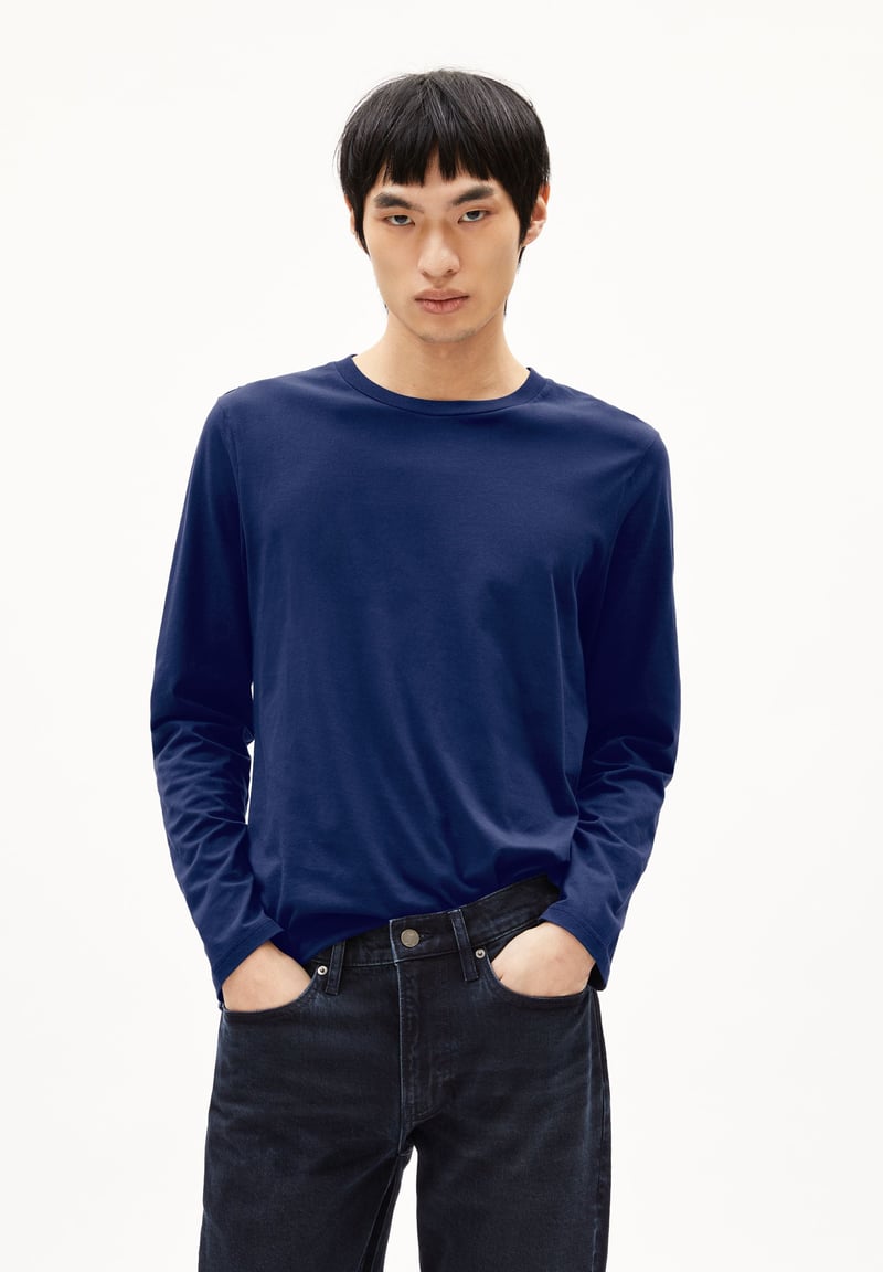 JAAMES LONGSLEEVE| blue noon by ARMEDANGELS, 100% Cotton