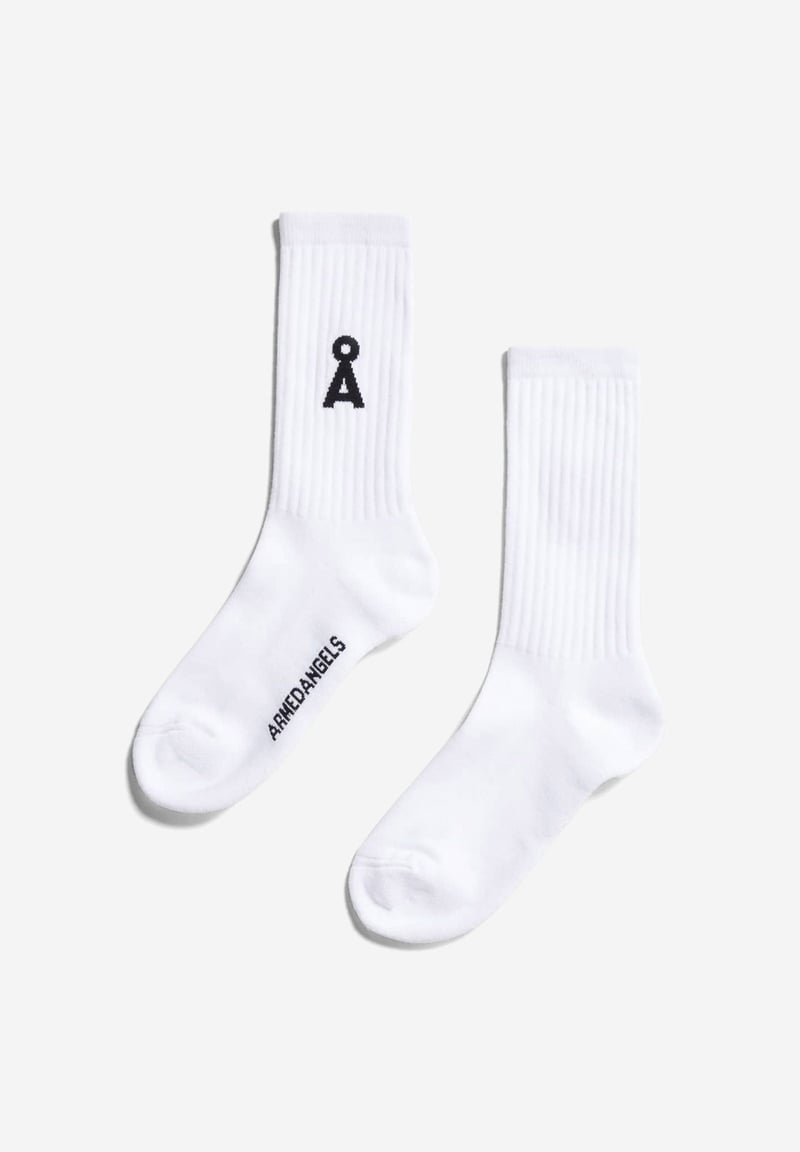 SAAMUS BOLD SOCKS | white by ARMEDANGELS, 78% Cotton, 20% Nylon, 2% Elastane