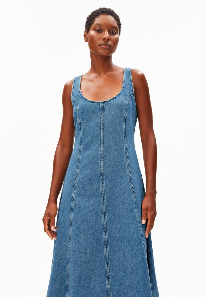 DENIM MIDI DRESS | muscari by ARMEDANGELS, 74% Cotton, 26% Lyocell