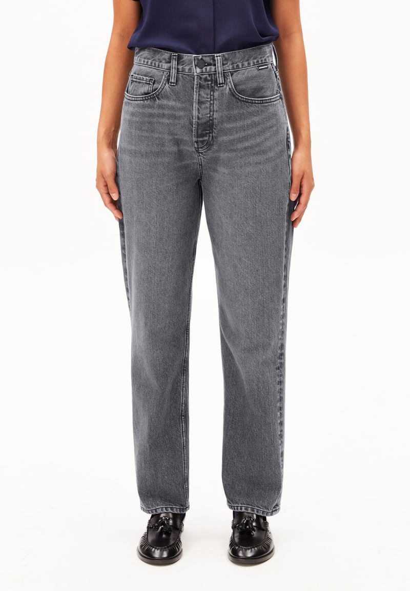 AAIKALA HIGH STRAIGHT JEAN | soft ash by ARMEDANGELS, 100% Cotton