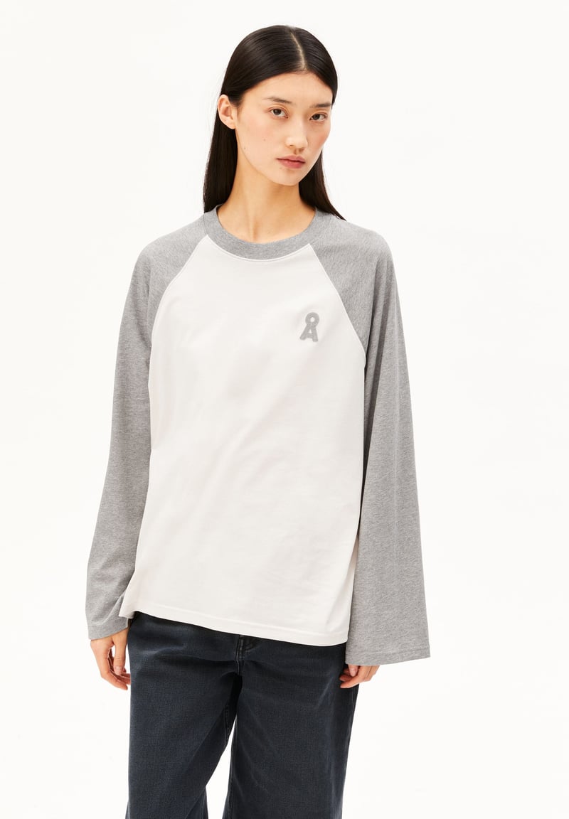 ICONIC Å RAGLAN LONG SLEEVE SHIRT | undyed-silver melange by ARMEDANGELS, 100% Cotton