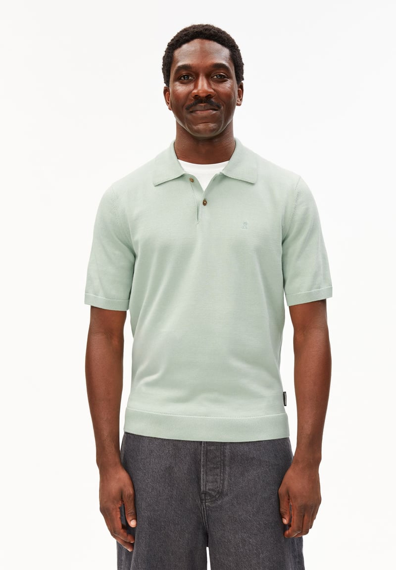 SHORTSLEEVE KNIT POLOSHIRT | foam by ARMEDANGELS, 100% Cotton