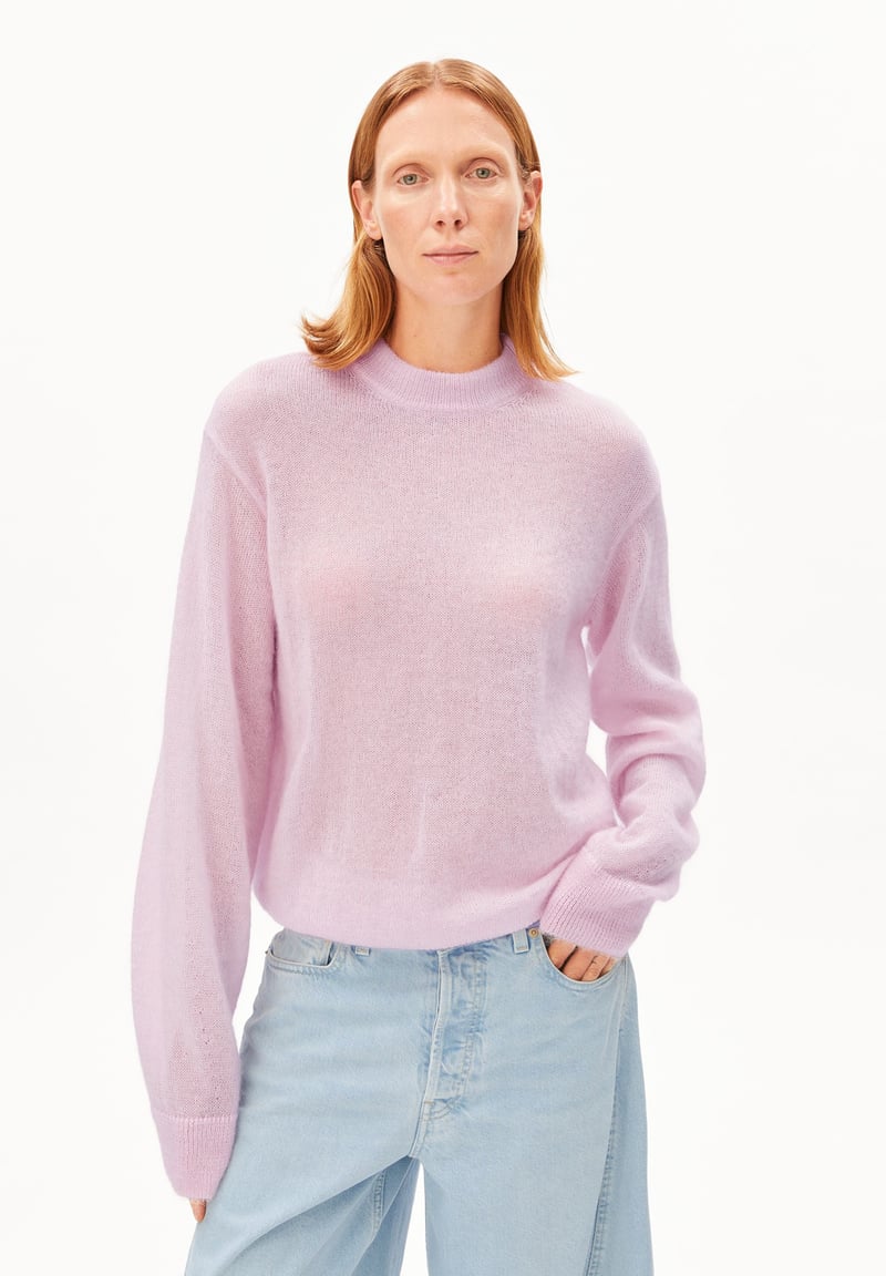 MOHAIR BLEND KNIT SWEATER | pink mist by ARMEDANGELS, 44% Mohair, 44% Lyocell, 12% Wool