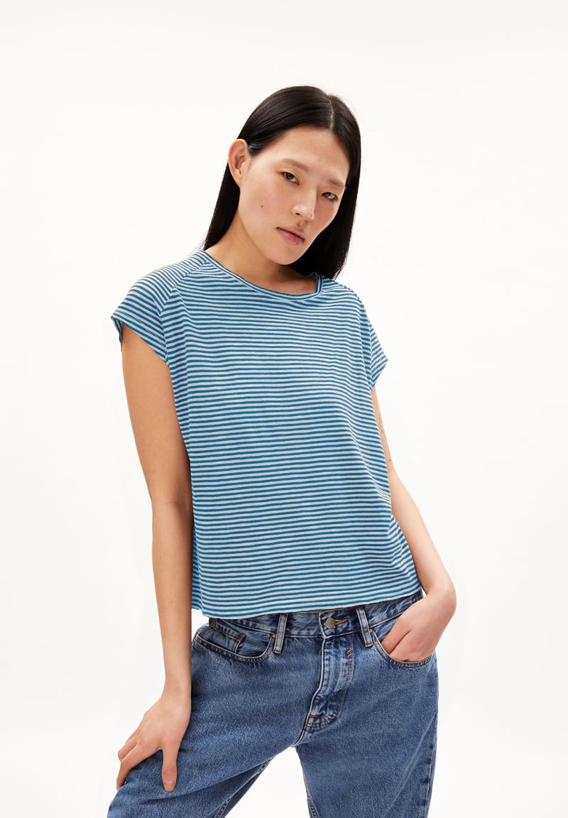 ONELIAA LOVELY STRIPES T-SHIRT | blueniverse-light desert by ARMEDANGELS, 100% Cotton