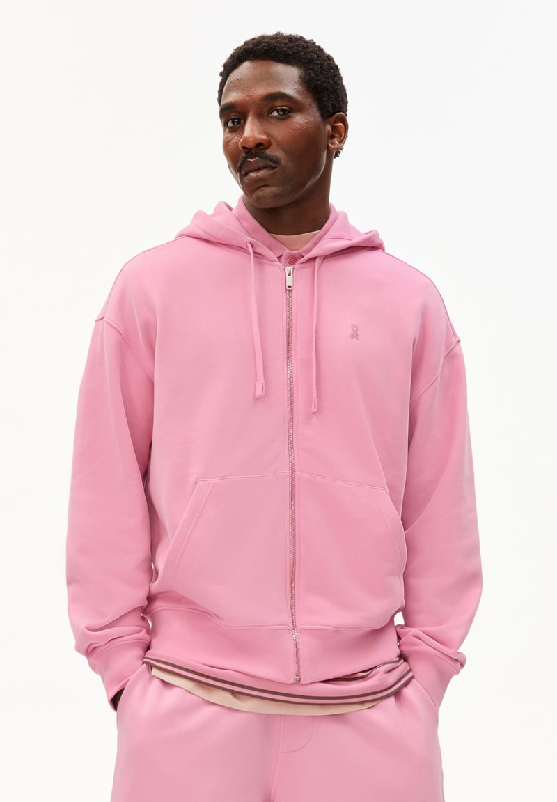 SAROMIAAN LOOP SWEATJACKET | washed berry by ARMEDANGELS, 100% Cotton