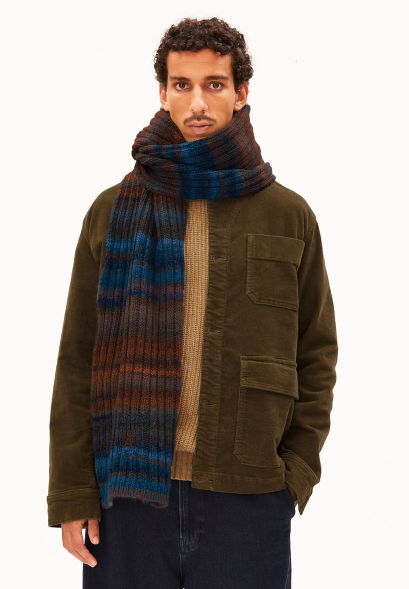 WOOL KNIT SCARF | light oak by ARMEDANGELS, 100% Wool
