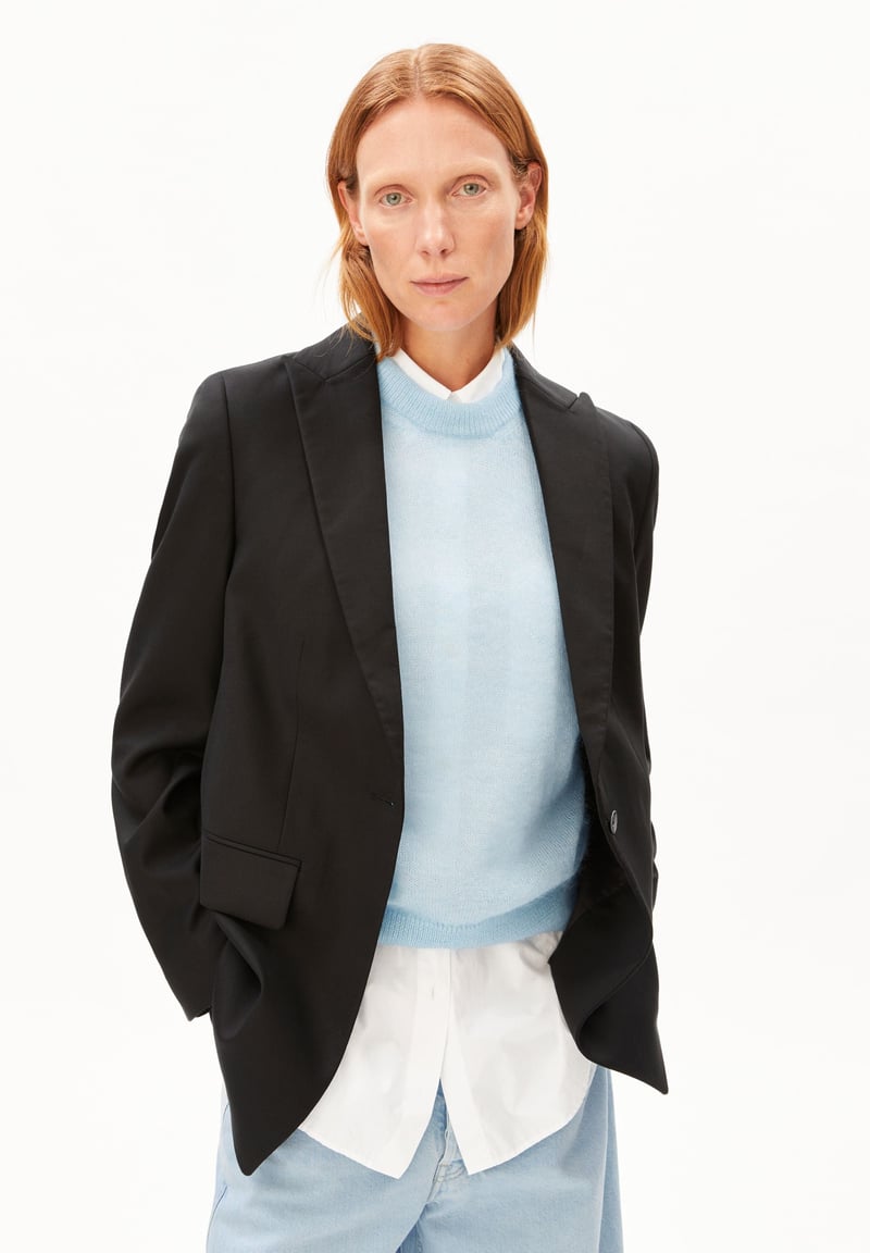 MIKULAA BLAZER | black by ARMEDANGELS, 96% Lyocell, 4% Elastane