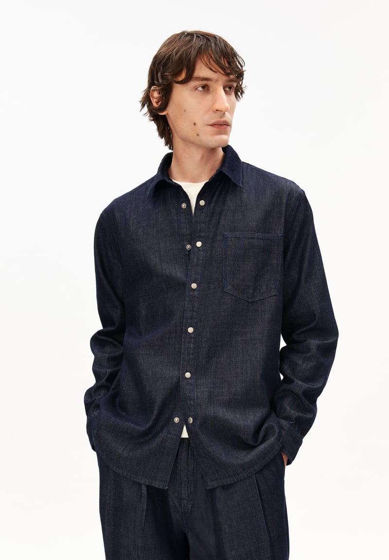 DARK WASH DENIM SHIRT | rinse by ARMEDANGELS, 74% Cotton, 26% Lyocell