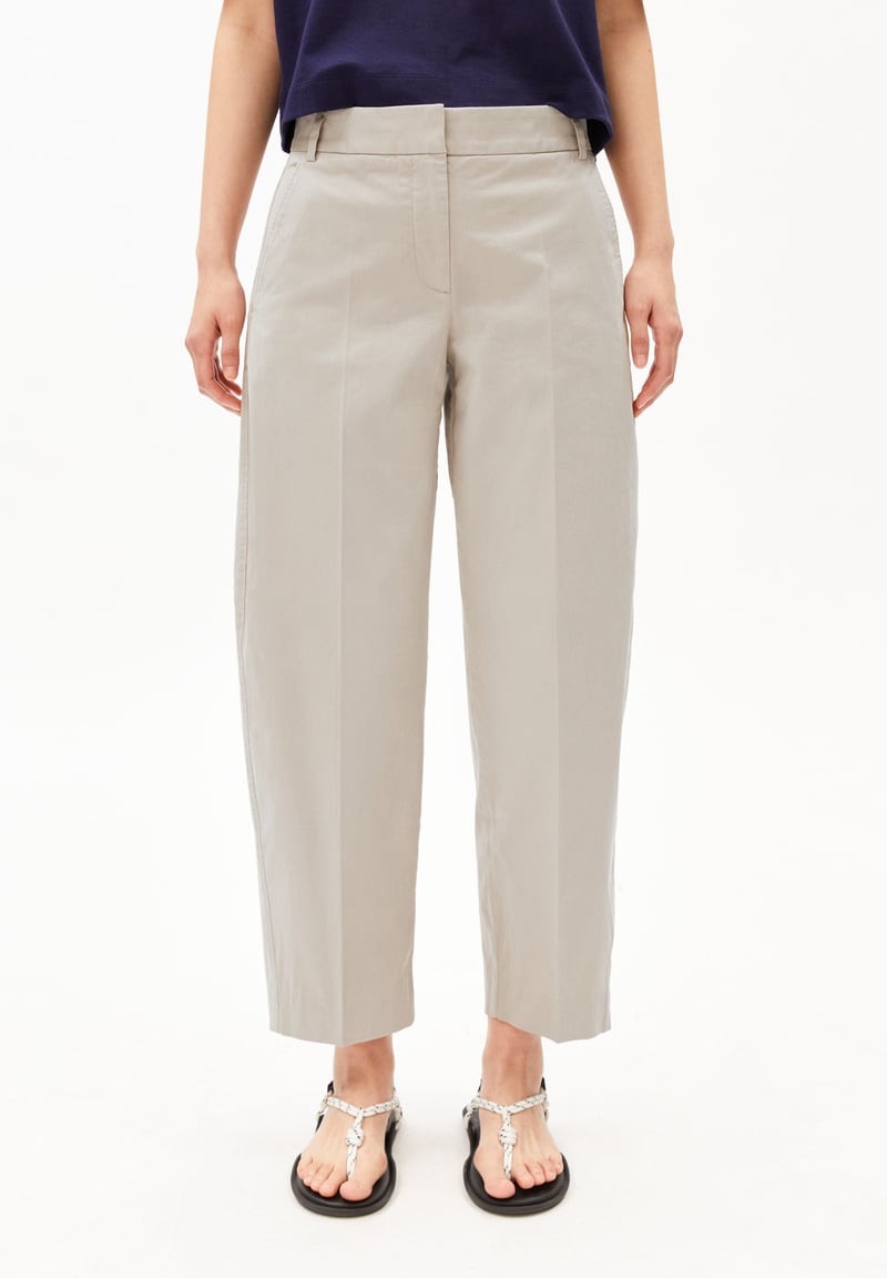 BARREL LEG TWILL PANT | sandstone by ARMEDANGELS, 98% Cotton, 2% Elastane