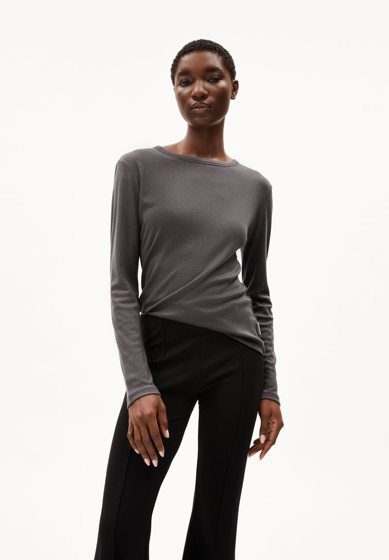 MAIAA WOOL BLEND LONGSLEEVE | iron cast by ARMEDANGELS, 70% Lyocell, 30% Wool