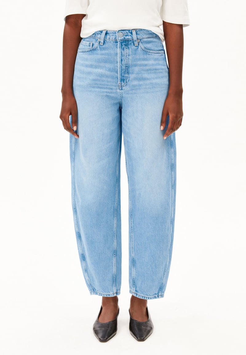 BAARLY HIGH WAIST BARREL JEAN | noise by ARMEDANGELS, 64% Cotton, 36% Lyocell