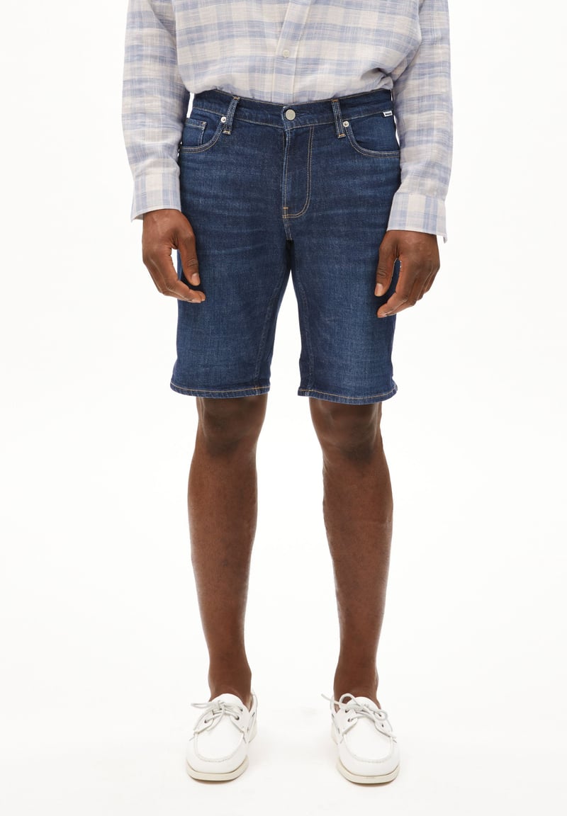 NAAILO DENIM SHORT | titania by ARMEDANGELS, 84% Cotton, 14% Hemp, 2% Elastane