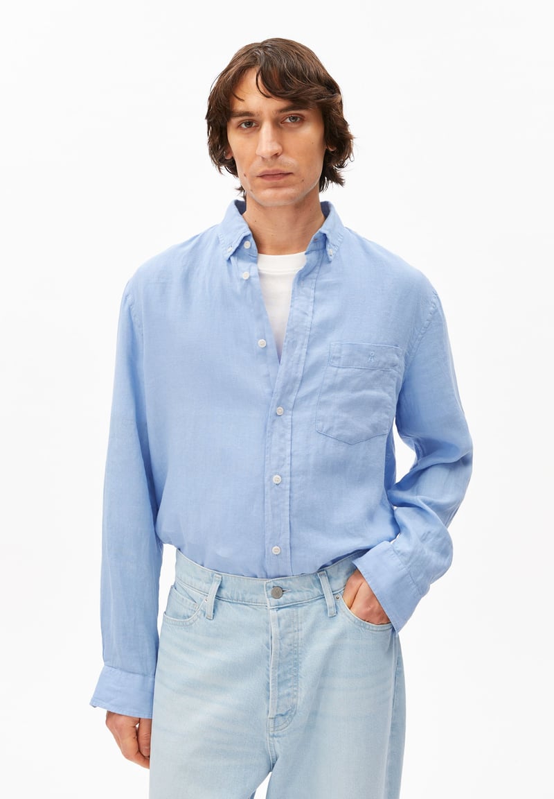 LINEN LONGSLEEVE SHIRT | wedgwood by ARMEDANGELS, 100% Linen