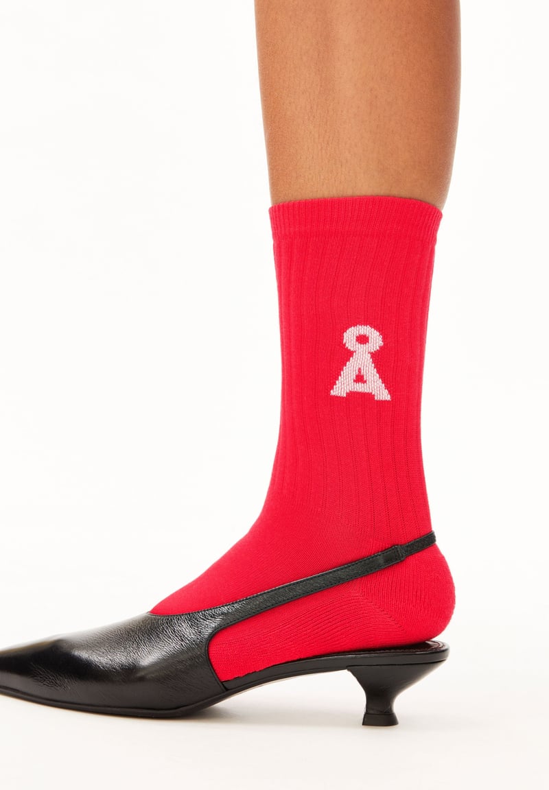 SAAMUS BOLD SOCKS | mars red by ARMEDANGELS, 78% Cotton, 20% Nylon, 2% Elastane