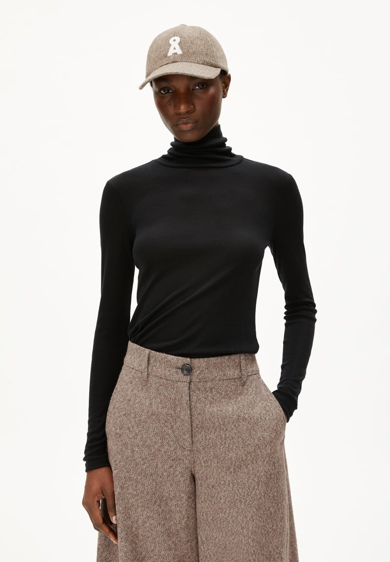 GRAZILIAA WOOL BLEND LONGSLEEVE | black by ARMEDANGELS, 70% Lyocell, 30% Wool